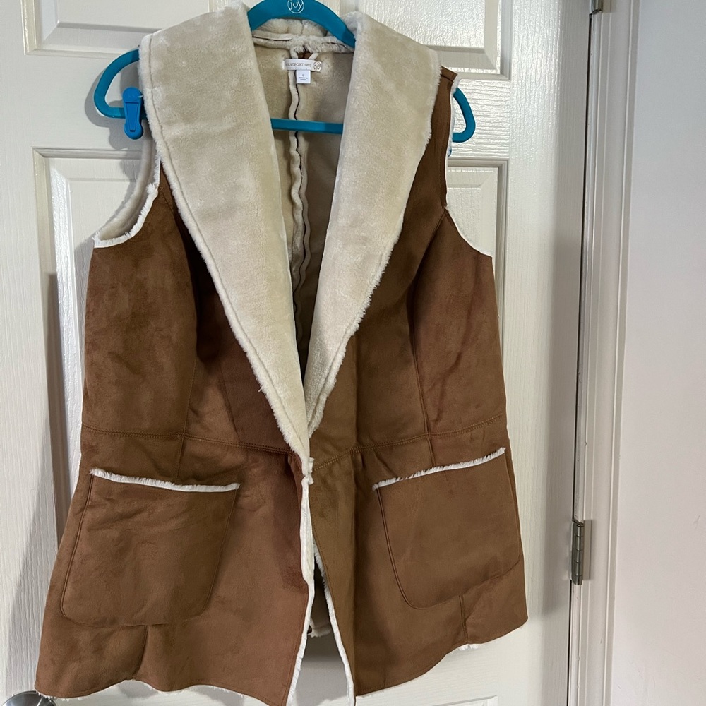 NWT Faux Suede/Fur Vest